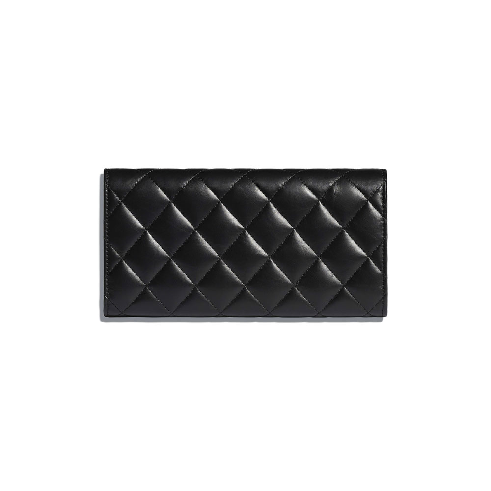 Chanel Gold Tone Metal Black 2.55 Long Flap Wallet A80829 Y04634 C3906 - Photo-2