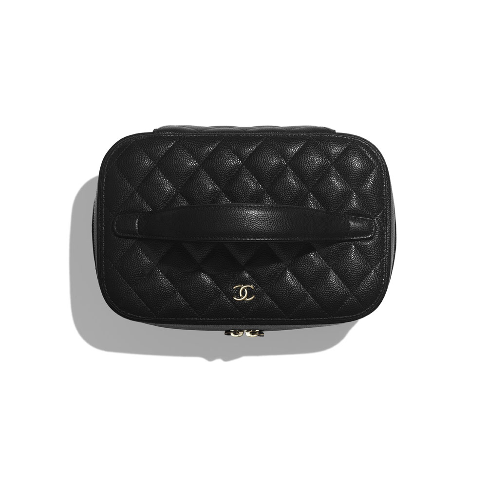 Chanel Calfskin Black Classic Vanity Pouch A80913 Y33352 C3906 - Photo-2
