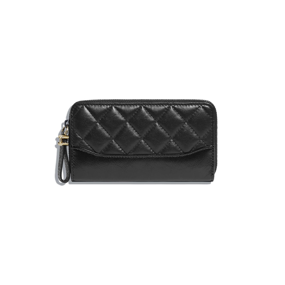 Chanel Black Zipped Wallet A84405 Y61477 94305