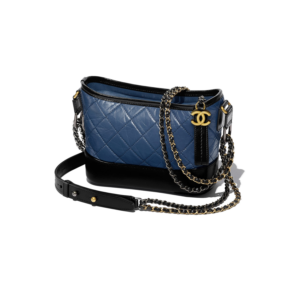 Chanels Gabrielle small hobo bag navy blue black A91810 Y61477 C0202 - Photo-2