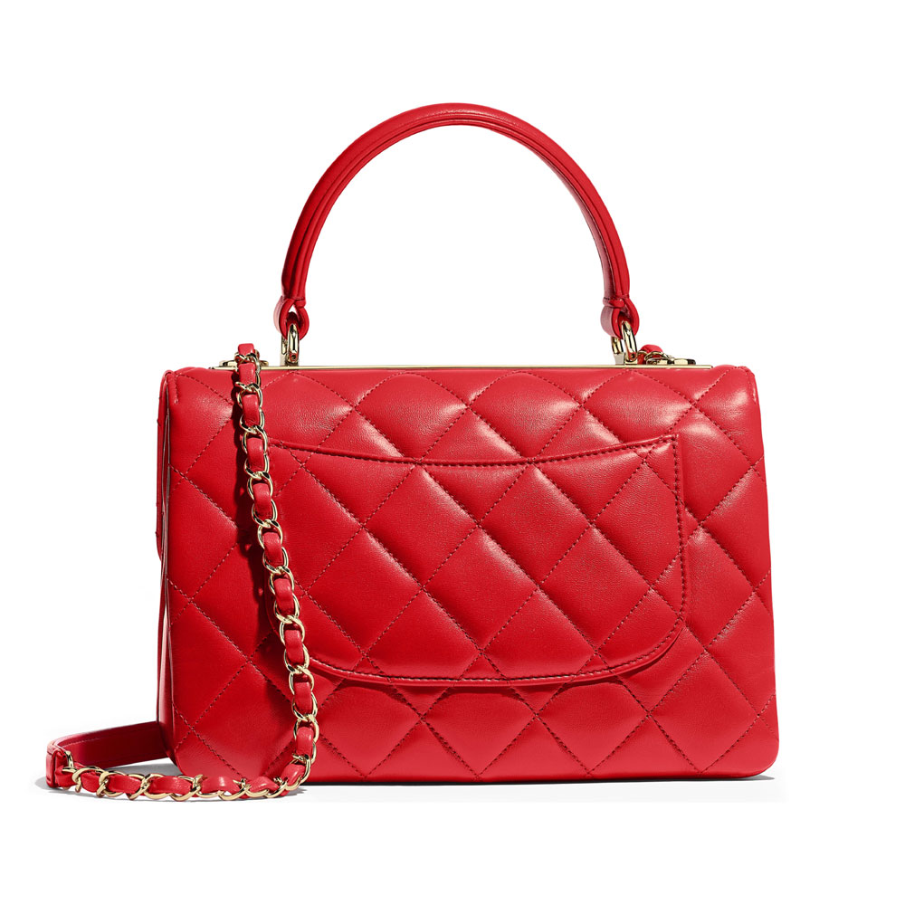 Chanel Red Small Flap Bag With Top Handle A92236 Y60767 N0896 - Photo-2