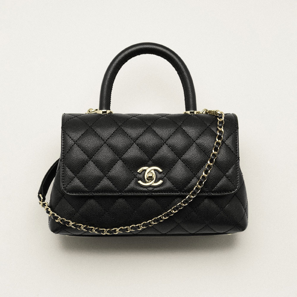 Chanel Flap Bag With Top Handle Gold A92990 B05061 94305