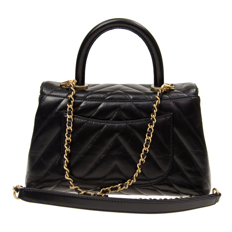 Chanel Coco Handle Flap bag black A92990 Y82234 94305 - Photo-3