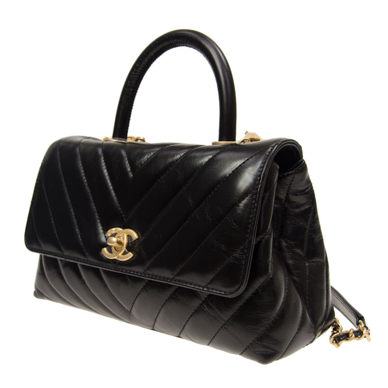 Chanel Coco Handle Flap bag black A92990 Y82234 94305 - Photo-4