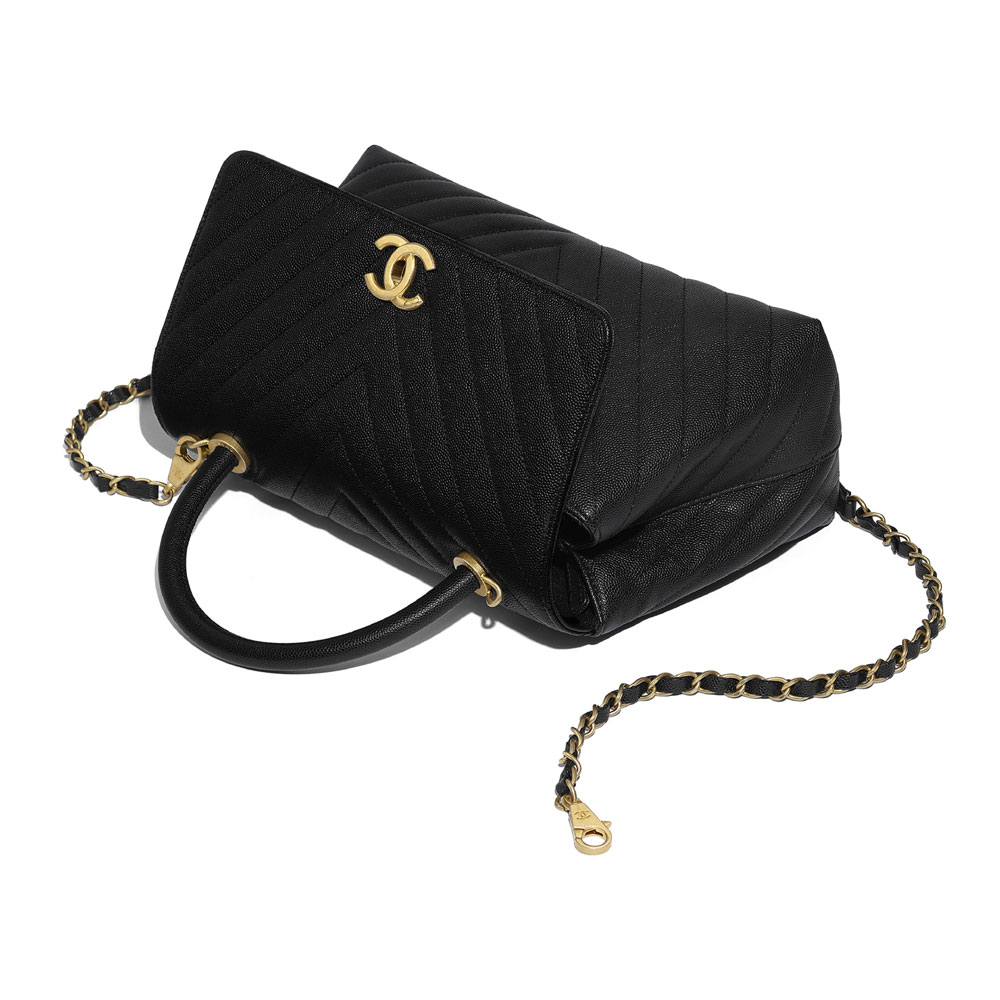 Chanel Black Flap Bag With Top Handle A92991 B00826 94305 - Photo-3
