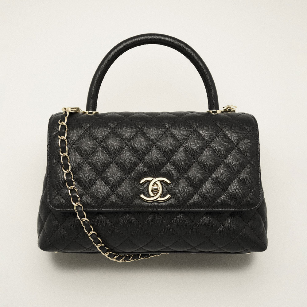 Chanel Large Flap Bag Grained Calfskin Gold A92991 B05061 94305