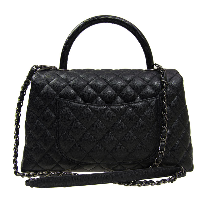 Chanel Coco Handle Flap bag black A92991 Y61557 94305 - Photo-3