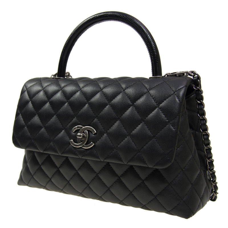 Chanel Coco Handle Flap bag black A92991 Y61557 94305 - Photo-4