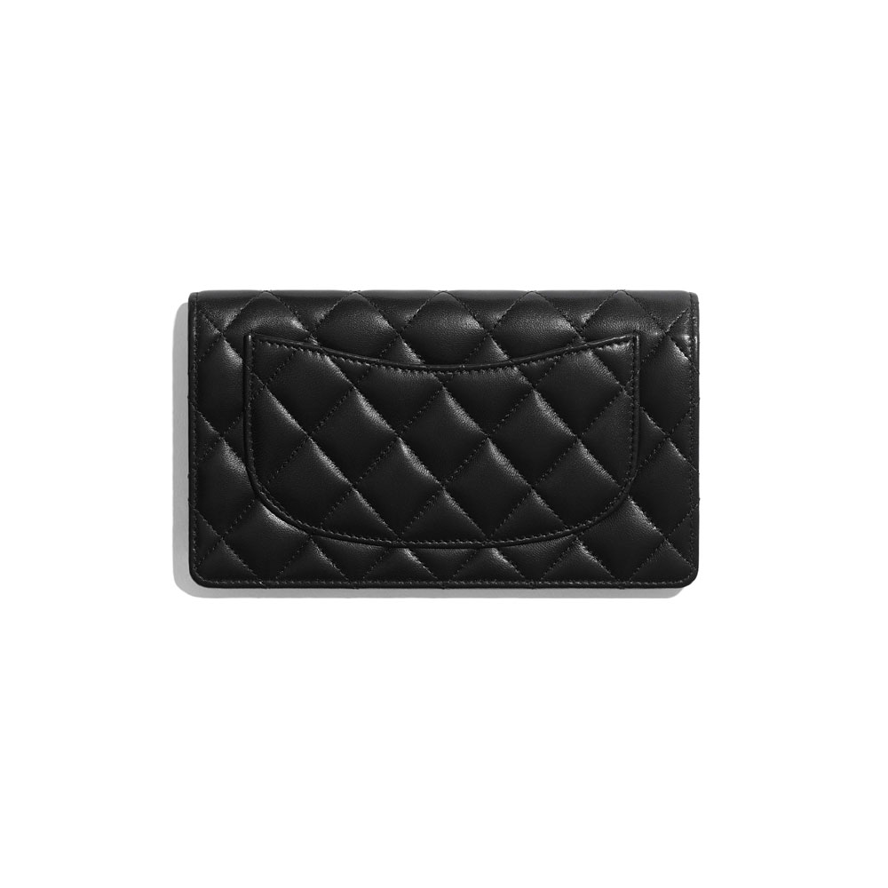 Chanel Black Classic Long Flap Wallet AP0233 Y01295 C3906 - Photo-2