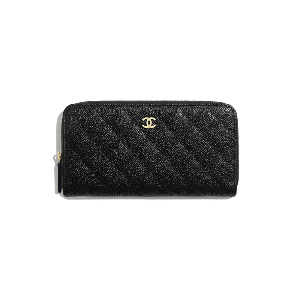 Chanel Calfskin Black Classic Long Zipped Wallet AP0242 Y01864 C3906