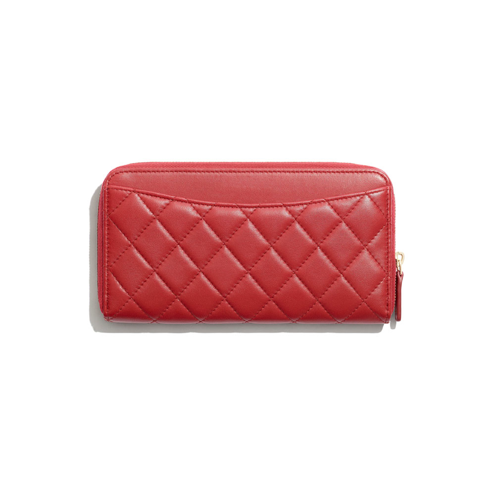 Chanel Lambskin Red Classic Long Zipped Wallet AP0242 Y04059 N6513 - Photo-2