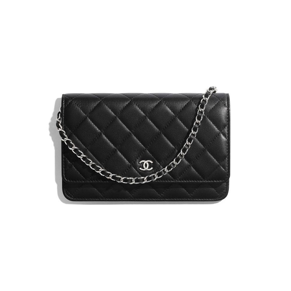 Chanel Lambskin Black Classic Wallet on Chain AP0250 Y01480 C3906