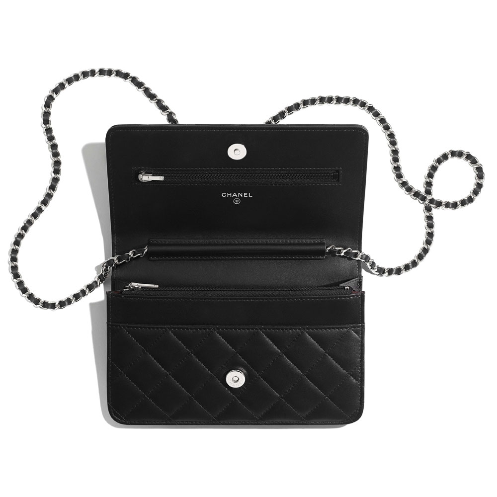 Chanel Lambskin Black Classic Wallet on Chain AP0250 Y01480 C3906 - Photo-3