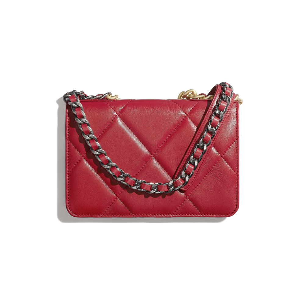 Red Chanel 19 Wallet on Chain AP0957 B02286 N5952 - Photo-2
