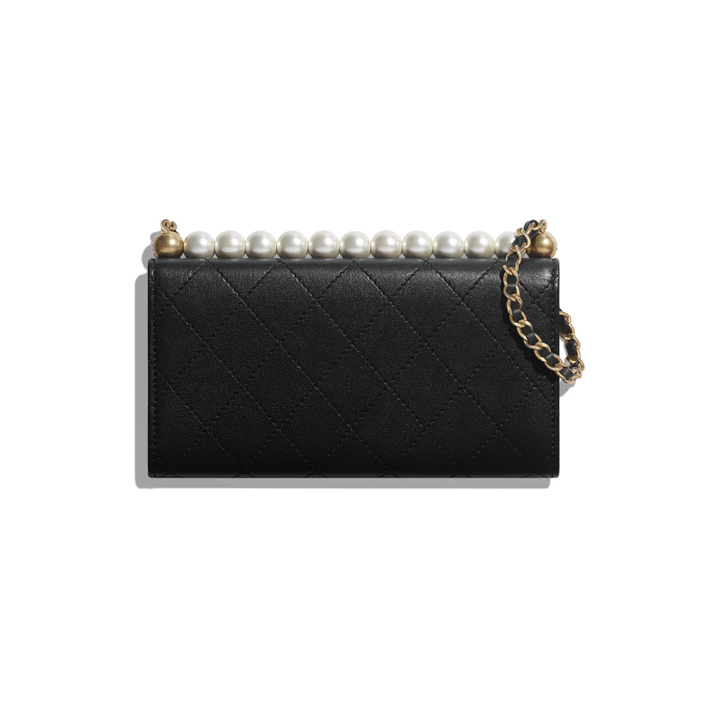 Chanel Goatskin Imitation Pearls Clutch with Chain AP1001 B02156 94305 - Photo-2