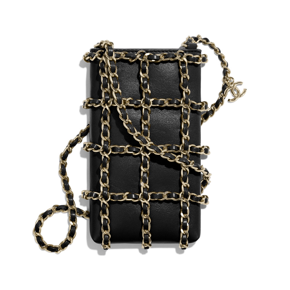 Chanel Lambskin Black Clutch with Chain AP1161 B02003 94305