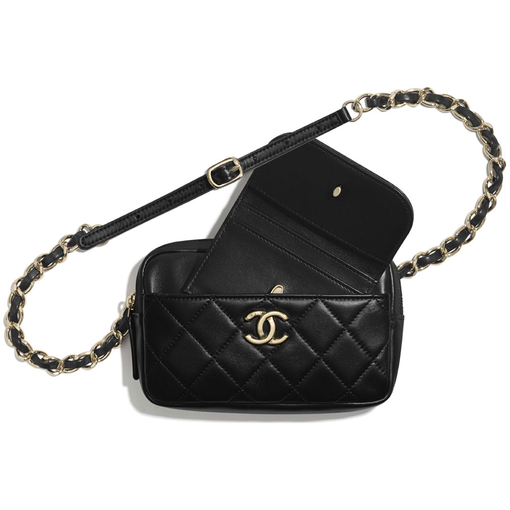 Chanel Lambskin Black Waist bag AP1192 B02328 94305 - Photo-3