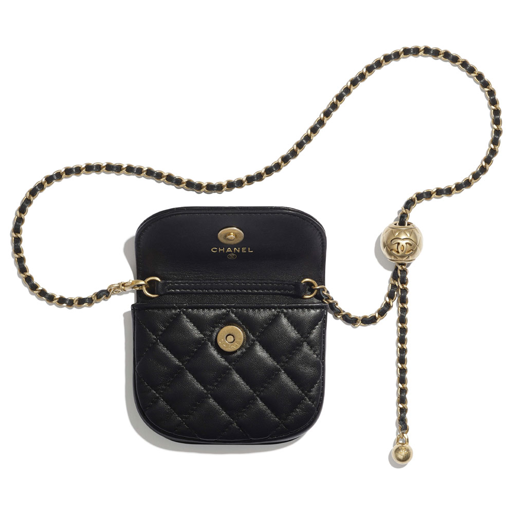 Chanel Gold Tone Metal Black Waist bag AP1461 B02991 94305 - Photo-2