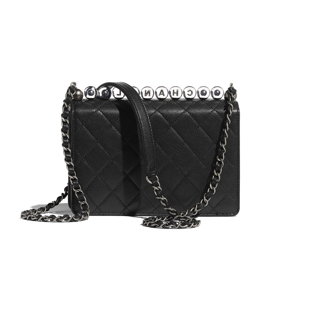 Chanel Acrylic Beads Black Flap Bag AS0585 B02884 94305 - Photo-2