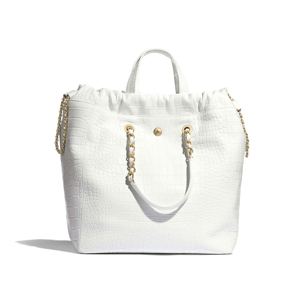 Chanel White Large Shopping Bag AS0801 B00997 10601 - Photo-2