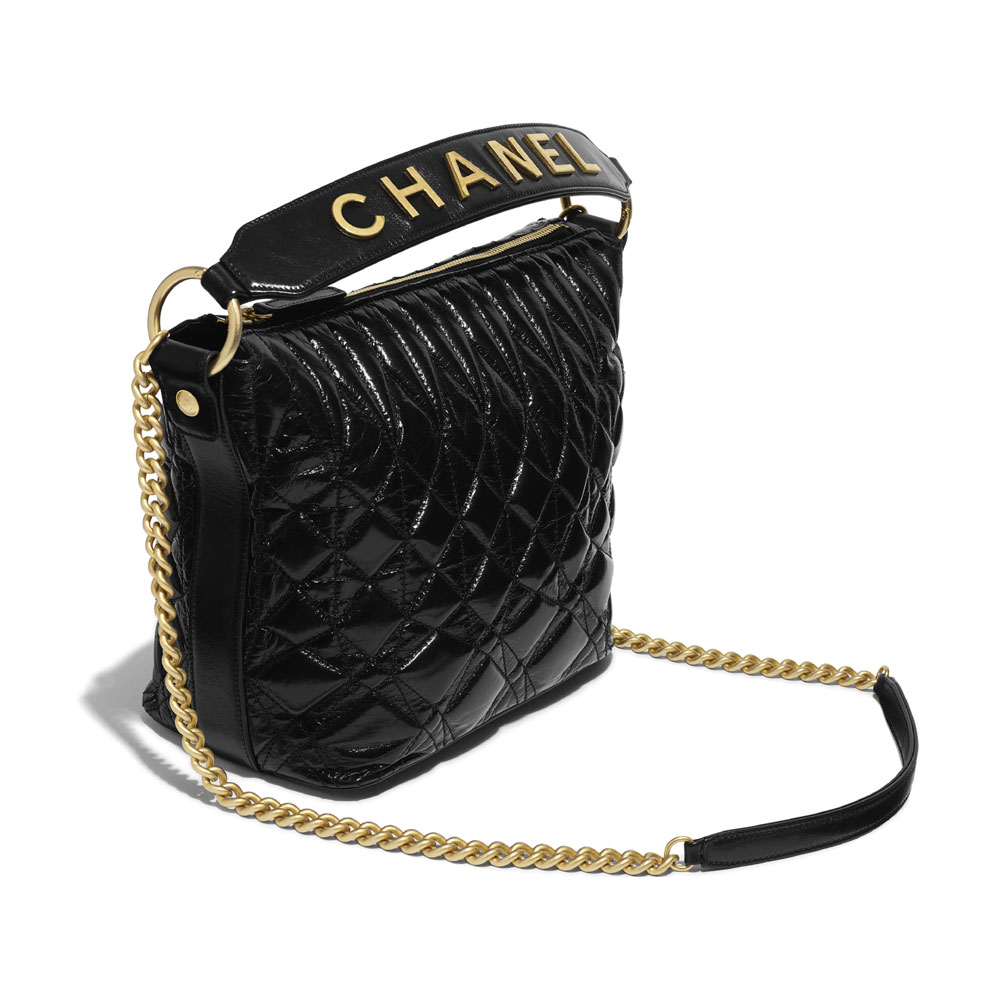 Chanel Black Hobo Handbag AS0845 B00898 94305 - Photo-3