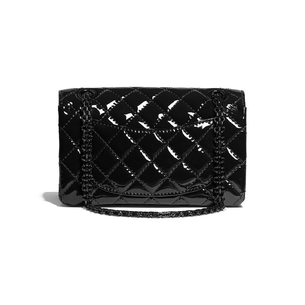 Chanel Patent Calfskin Black Mini 2.55 Handbag AS0874 B02281 94305 - Photo-2