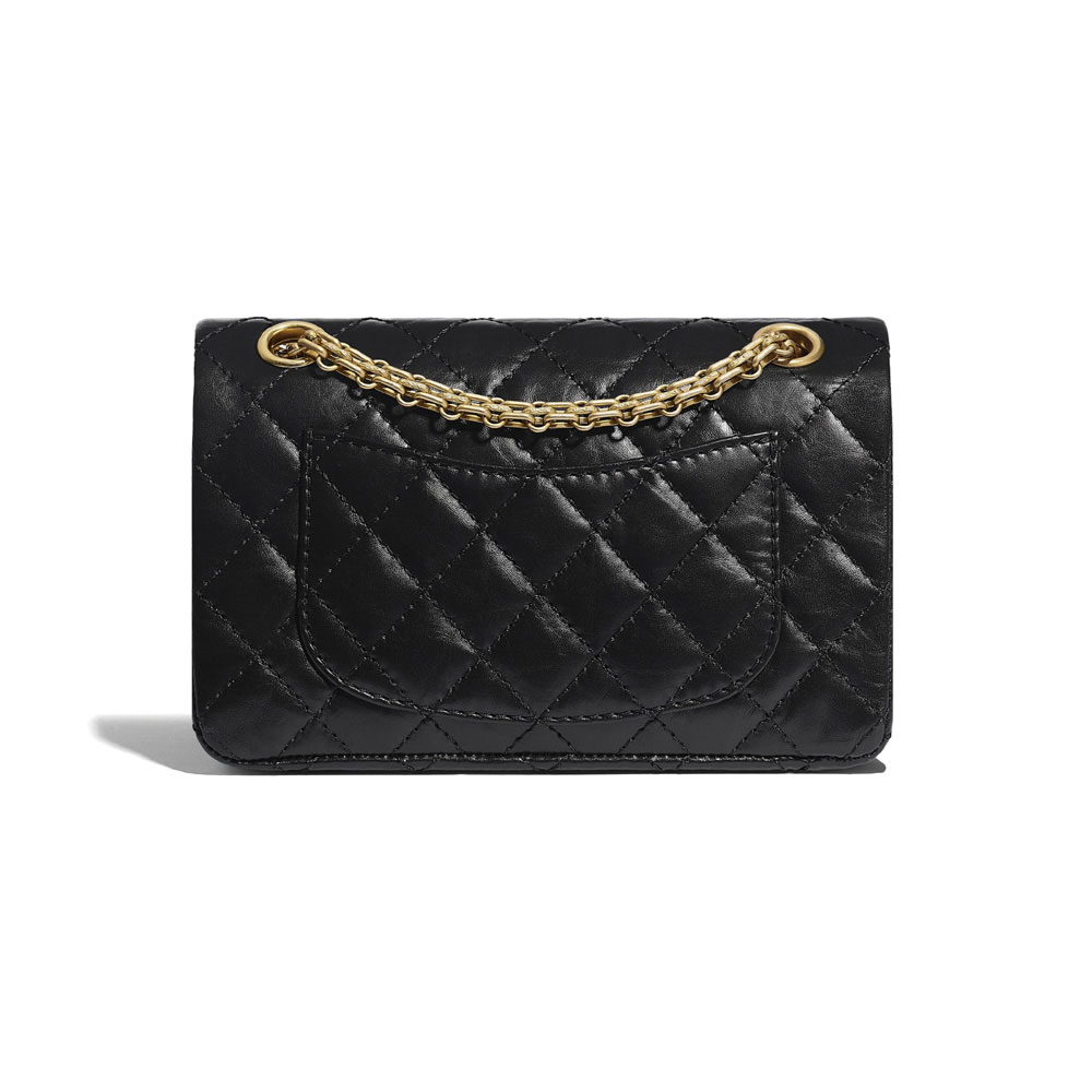 Chanel Aged Calfskin Gold Tone Black Mini 2.55 bag AS0874 Y04634 94305 - Photo-2