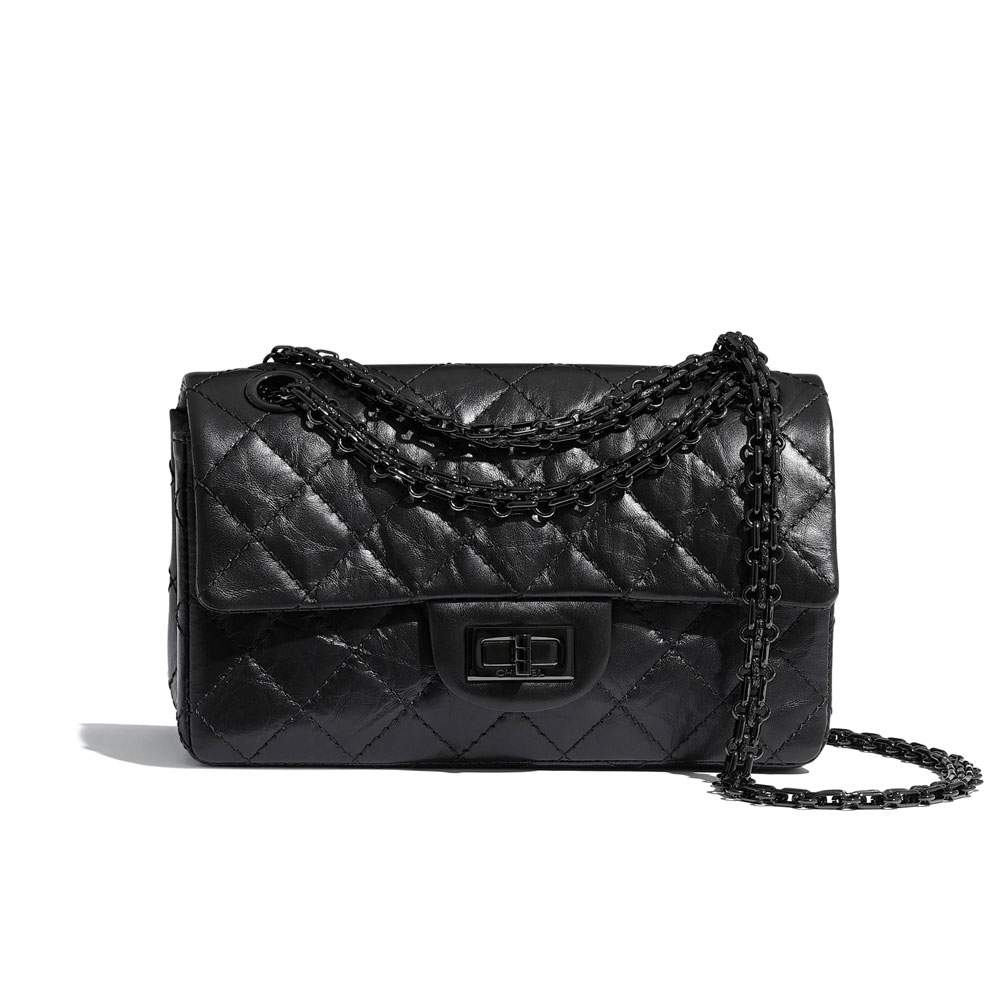 Chanel Aged Calfskin Black Mini 2.55 bag AS0874 Y83608 94305
