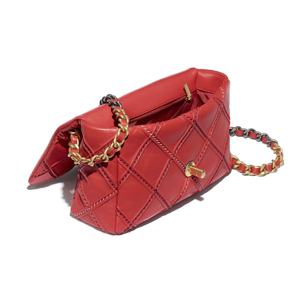 Chanel Red Chanel 19 Flap Bag AS1160 B05014 NB360 - Photo-3