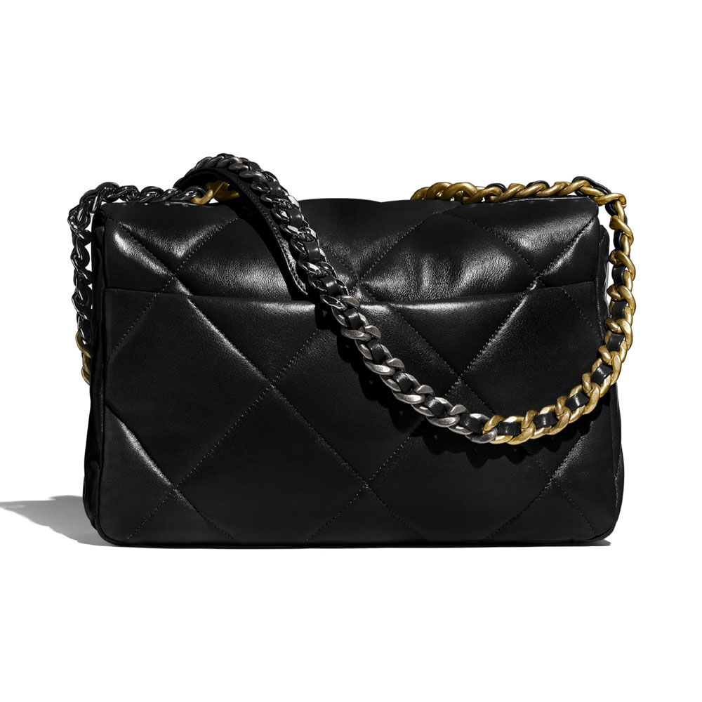 Lambskin Black Chanel 19 Large Flap Bag AS1161 B04852 94305 - Photo-2