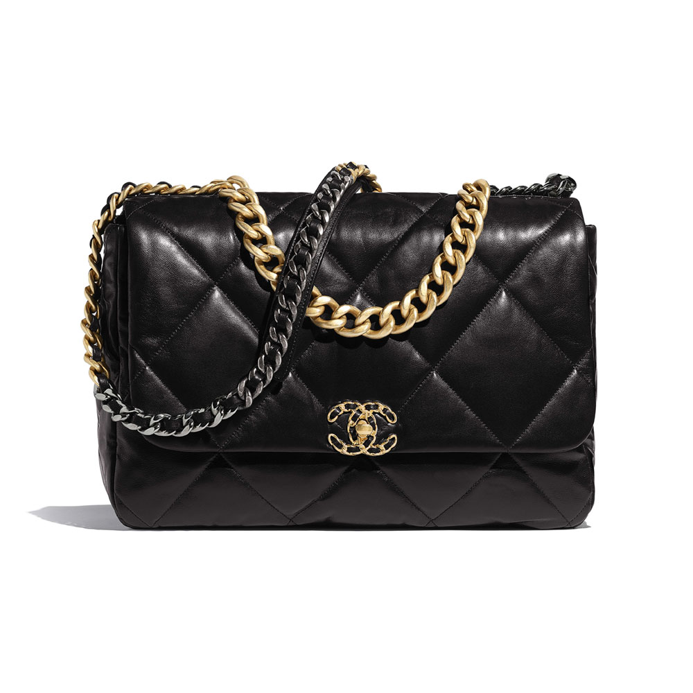 Lambskin Black Chanel 19 Maxi Flap Bag AS1162 B02875 94305