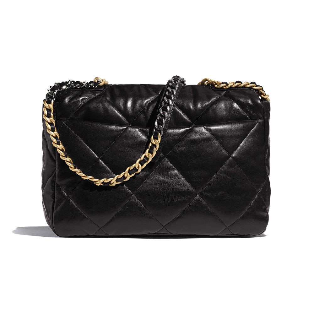 Lambskin Black Chanel 19 Maxi Flap Bag AS1162 B02875 94305 - Photo-2