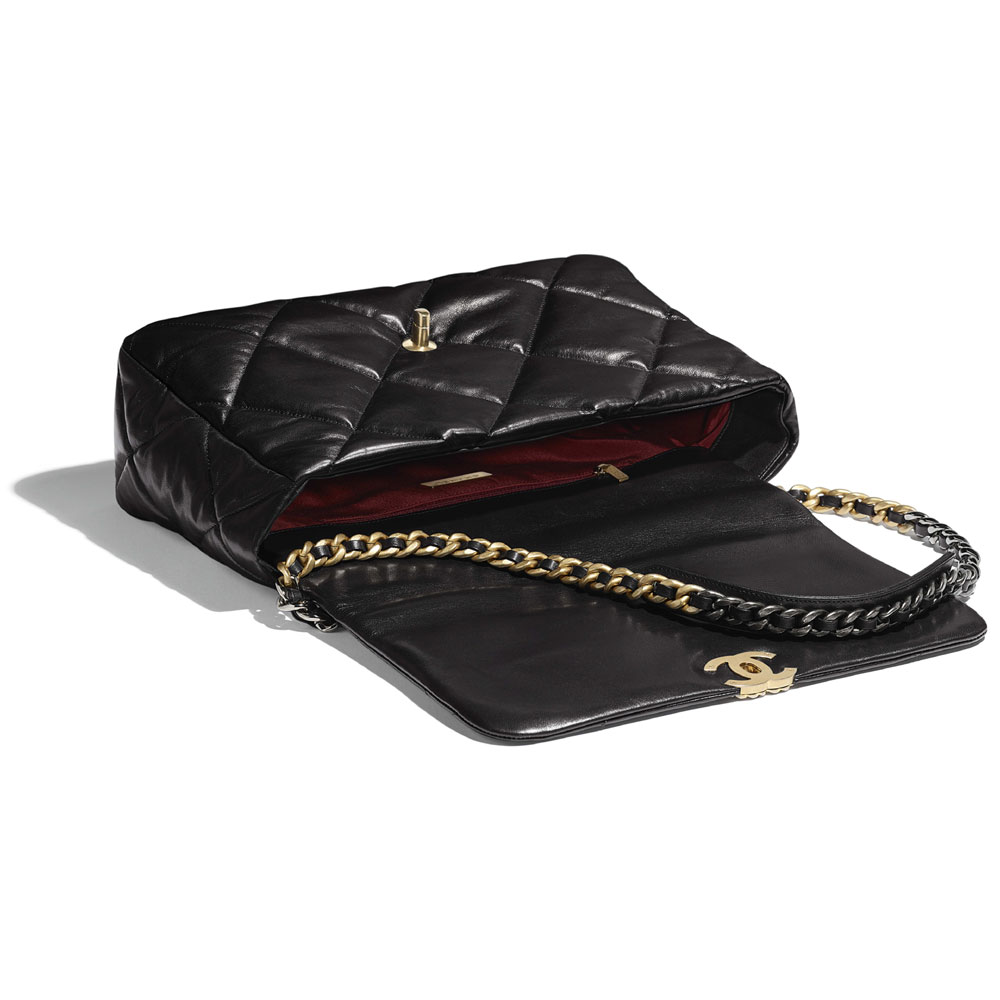 Lambskin Black Chanel 19 Maxi Flap Bag AS1162 B02875 94305 - Photo-3