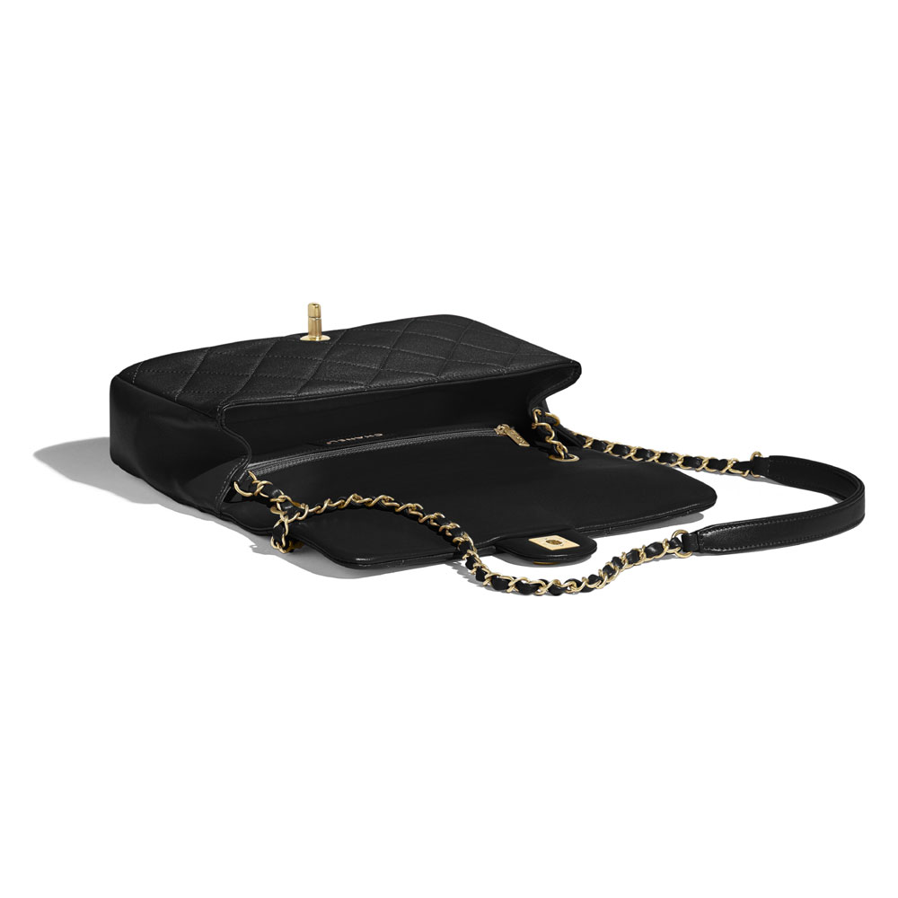 Chanel Lambskin Gold Metal Black Flap Bag AS1358 B01917 94305 - Photo-3