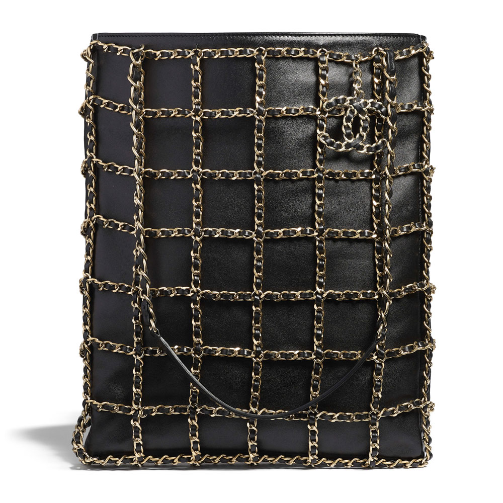 Chanel Lambskin Gold Metal Black Shopping Bag AS1383 B02003 94305