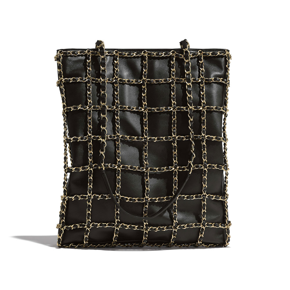 Chanel Lambskin Gold Metal Black Shopping Bag AS1383 B02003 94305 - Photo-2