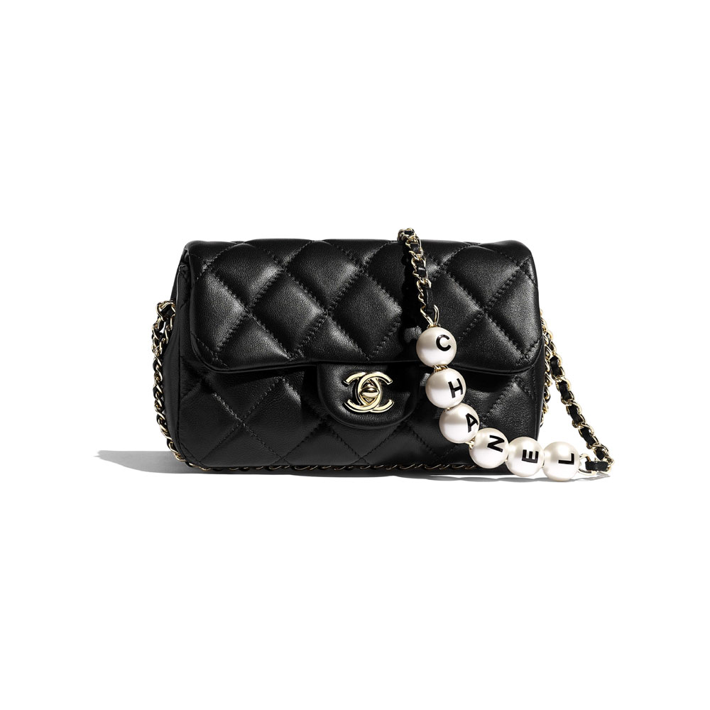 Chanel Lambskin Pearls Small Flap Bag AS1436 B02300 94305