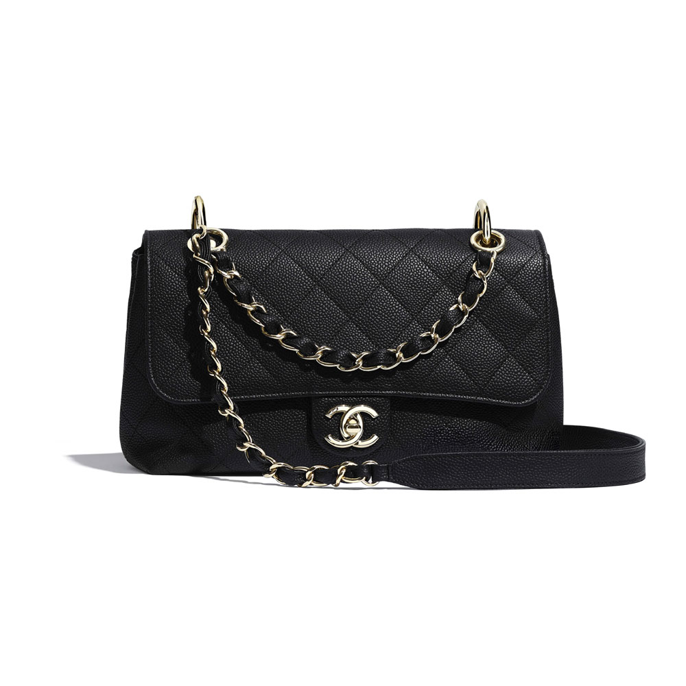 Chanel Grained Calfskin Black Flap Bag AS1574 B02344 94305