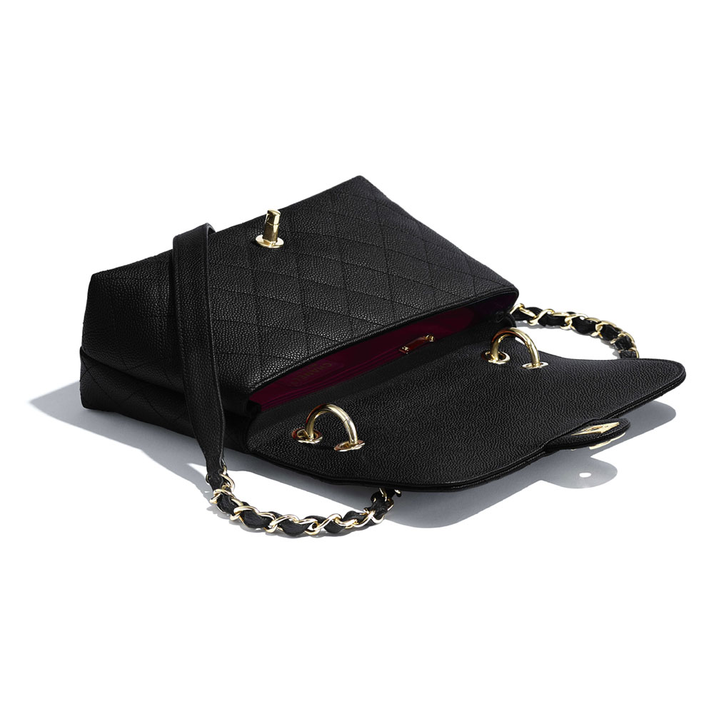Chanel Grained Calfskin Black Flap Bag AS1574 B02344 94305 - Photo-3