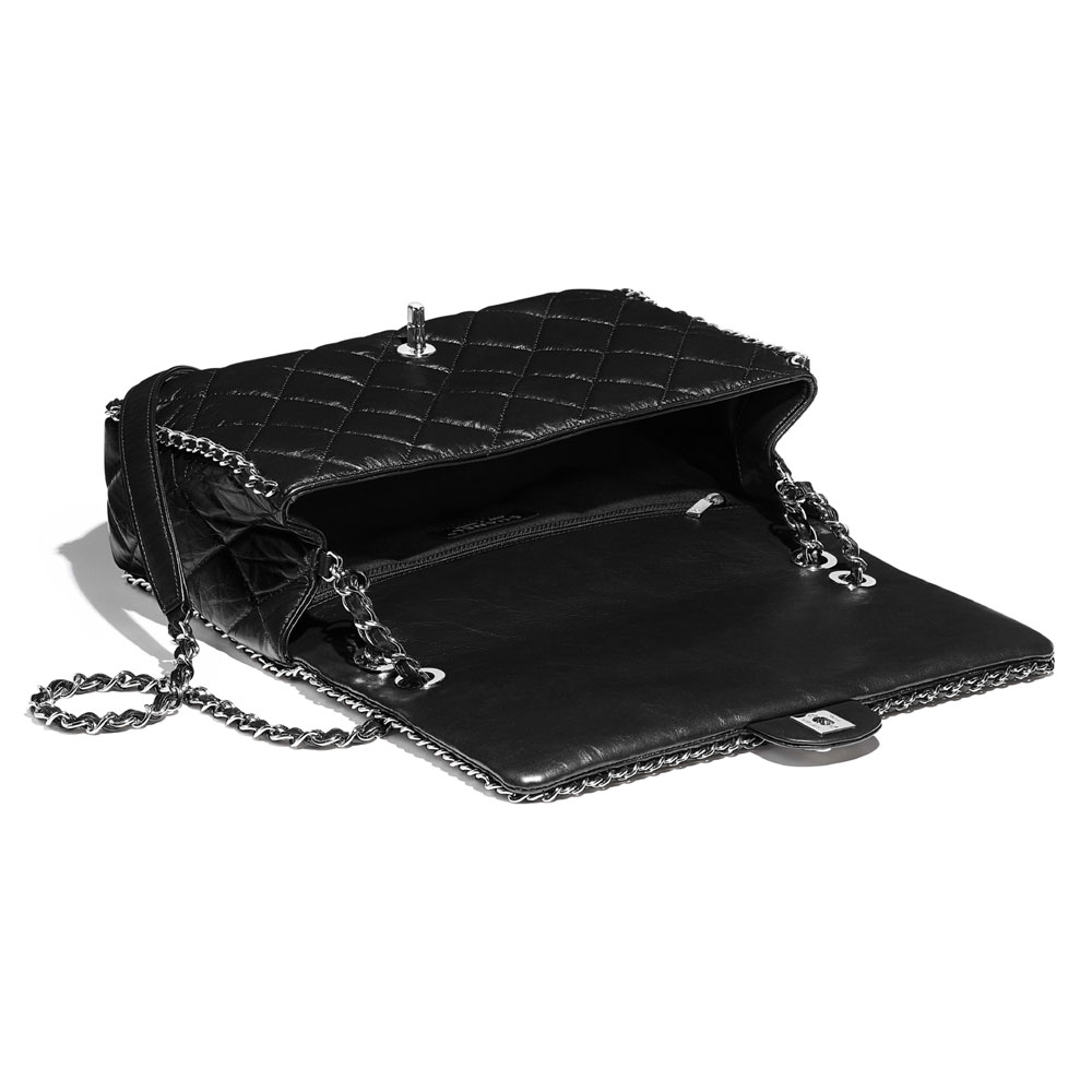 Chanel Aged Calfskin Black Large Flap Bag AS1673 B02654 94305 - Photo-3