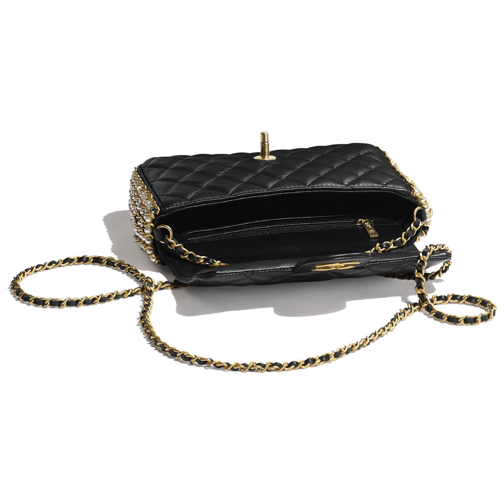 Chanel Imitation Pearls Black Flap Bag AS1740 B02779 94305 - Photo-3