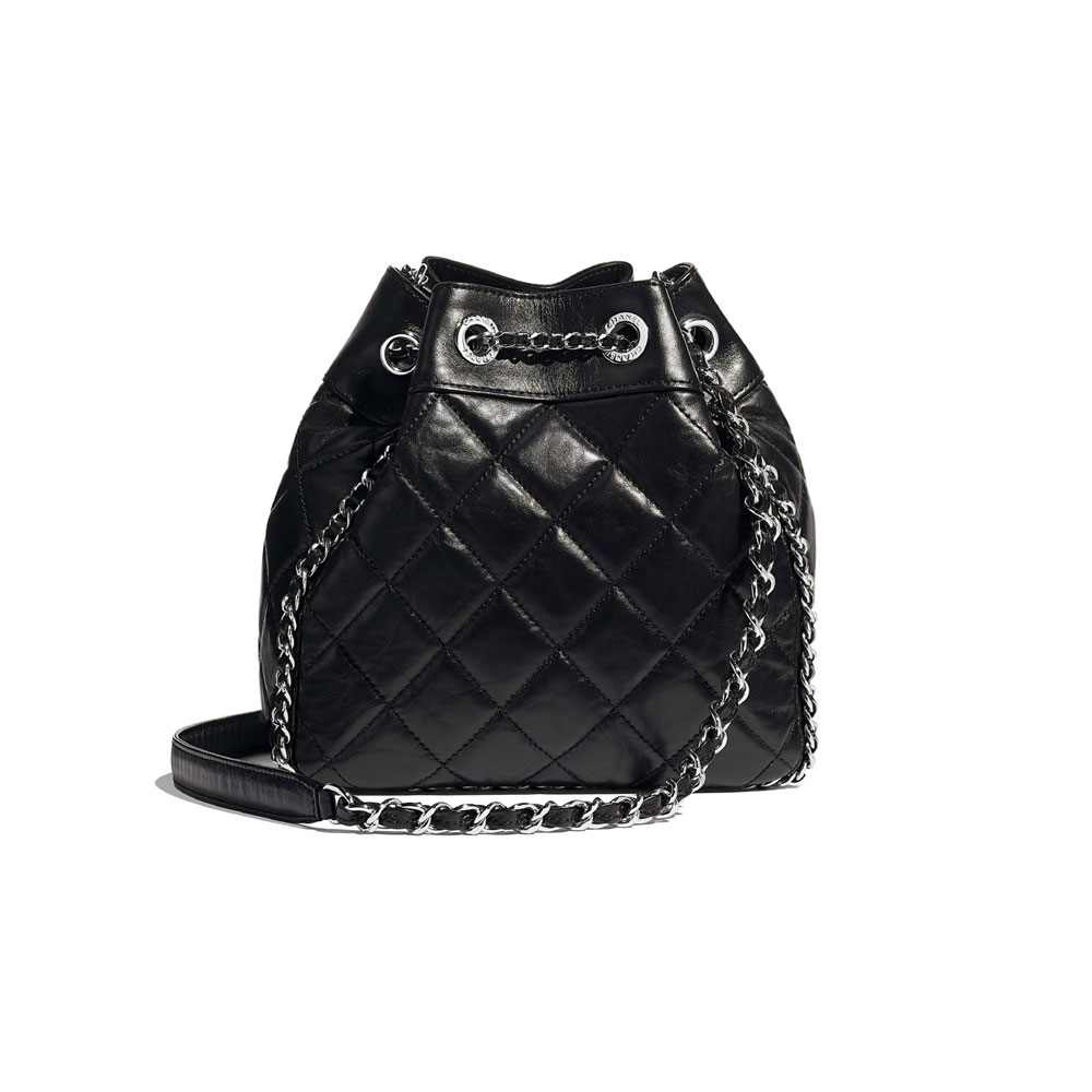 Chanel Aged Calfskin Black Drawstring Bag AS1803 B02654 94305 - Photo-2