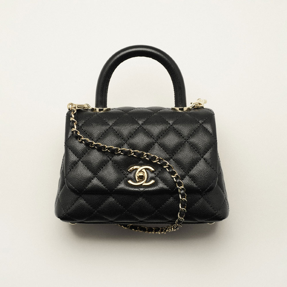 Chanel Mini Flap Bag Grained Calfskin Gold AS2215 B05061 94305