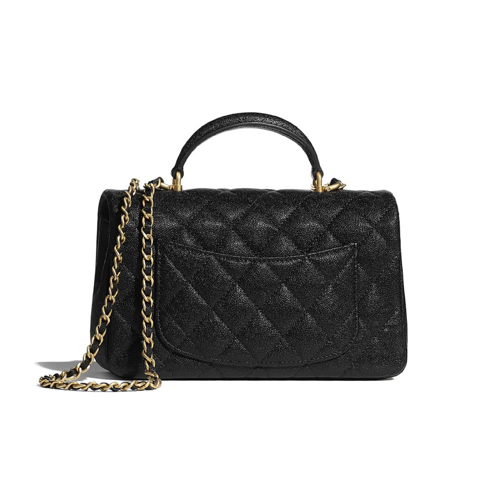 Chanel Grained Calfskin Black Mini Flap Bag AS2431 B05607 94305 - Photo-2