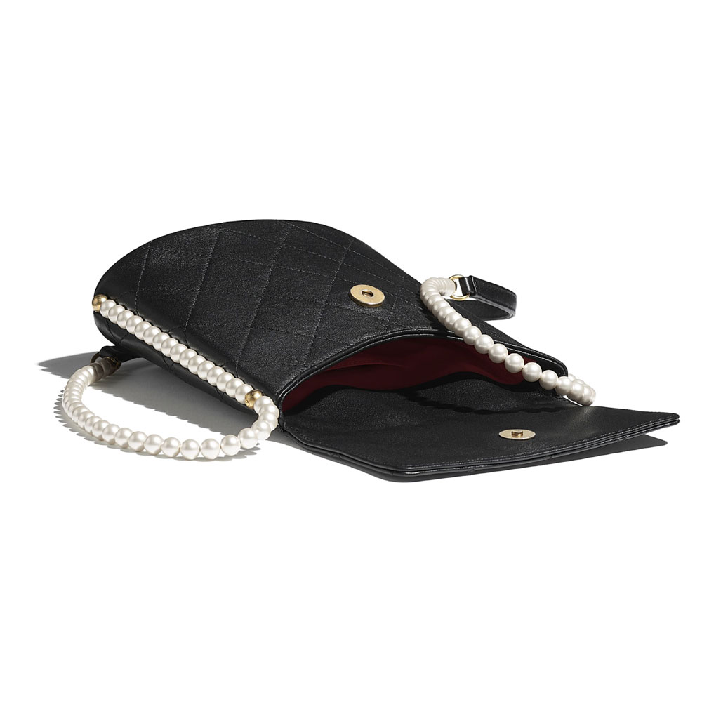 Chanel Calfskin Pearls Black Small Hobo Bag AS2503 B05543 94305 - Photo-3