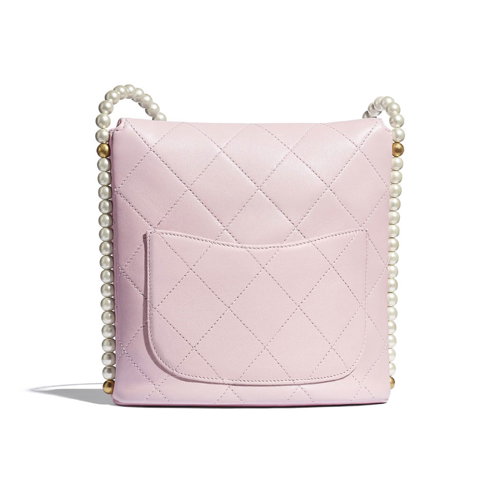 Chanel Imitation Pearls Light Pink Small Hobo Bag AS2503 B05543 NC022 - Photo-2