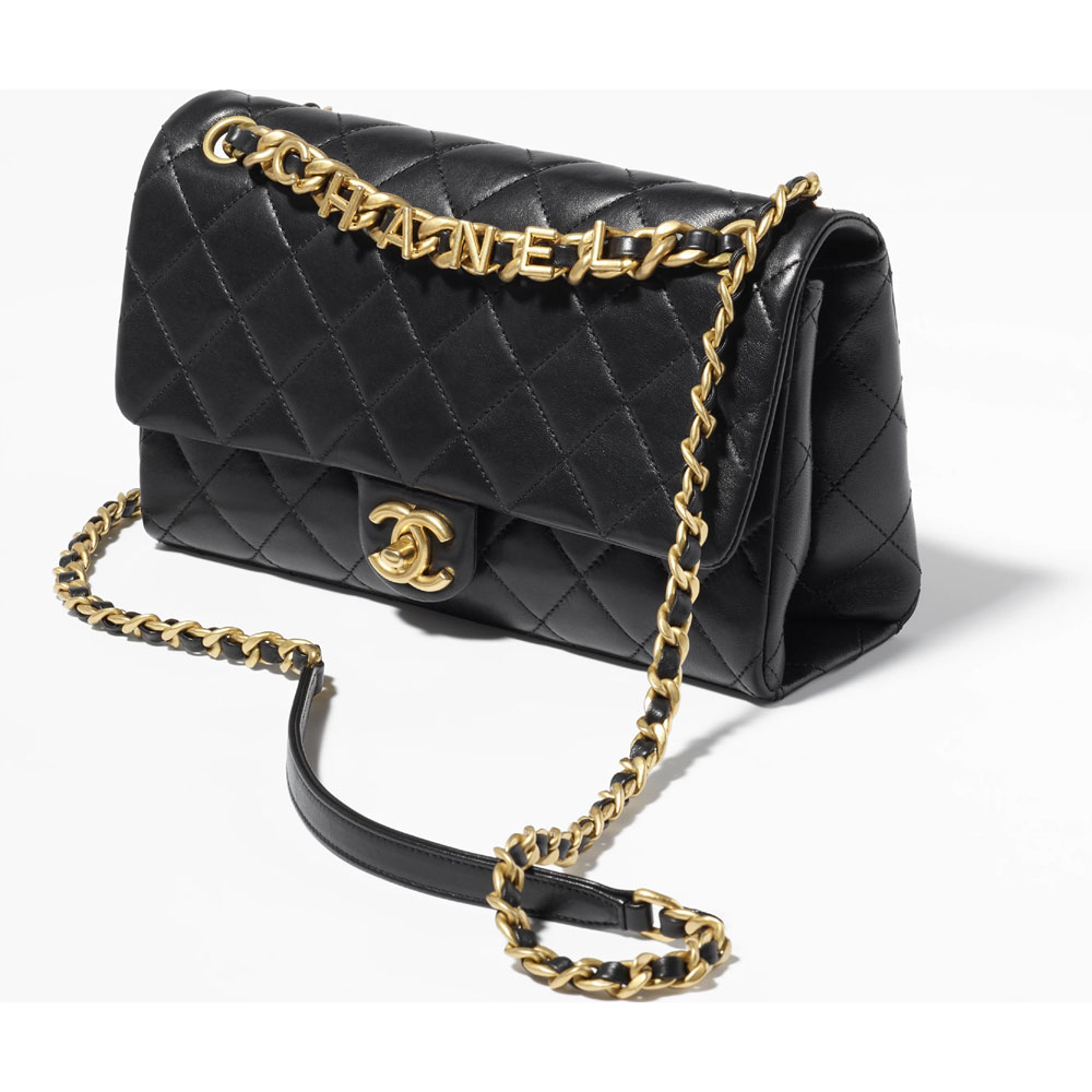Chanel Lambskin gold Black Flap Bag AS3897 B10384 94305 - Photo-2