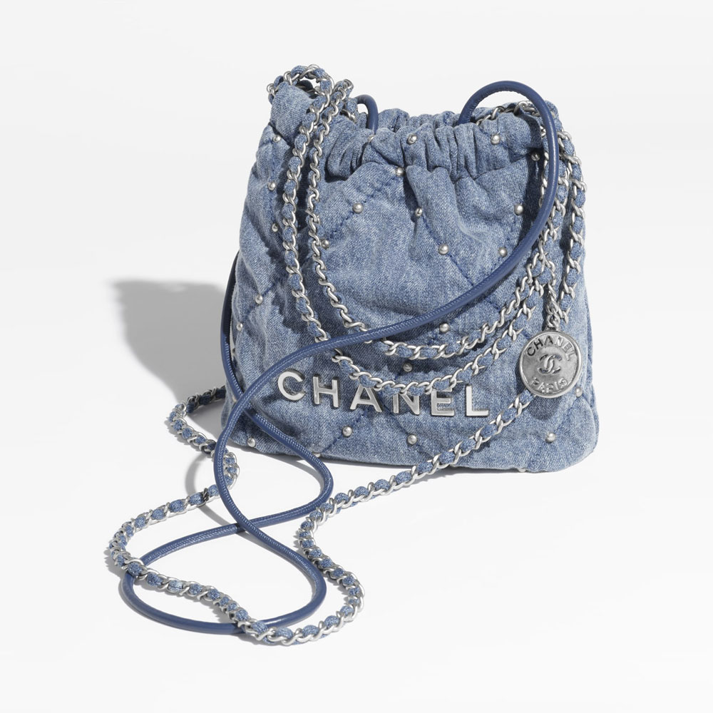 Chanel 22 mini handbag Washed denim AS3980 B16649 NY101 - Photo-2