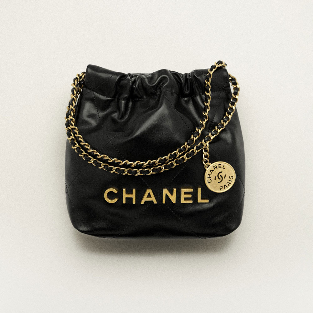 Chanel 22 Mini bag Shiny Calfskin Gold AS3980 B19059 94305