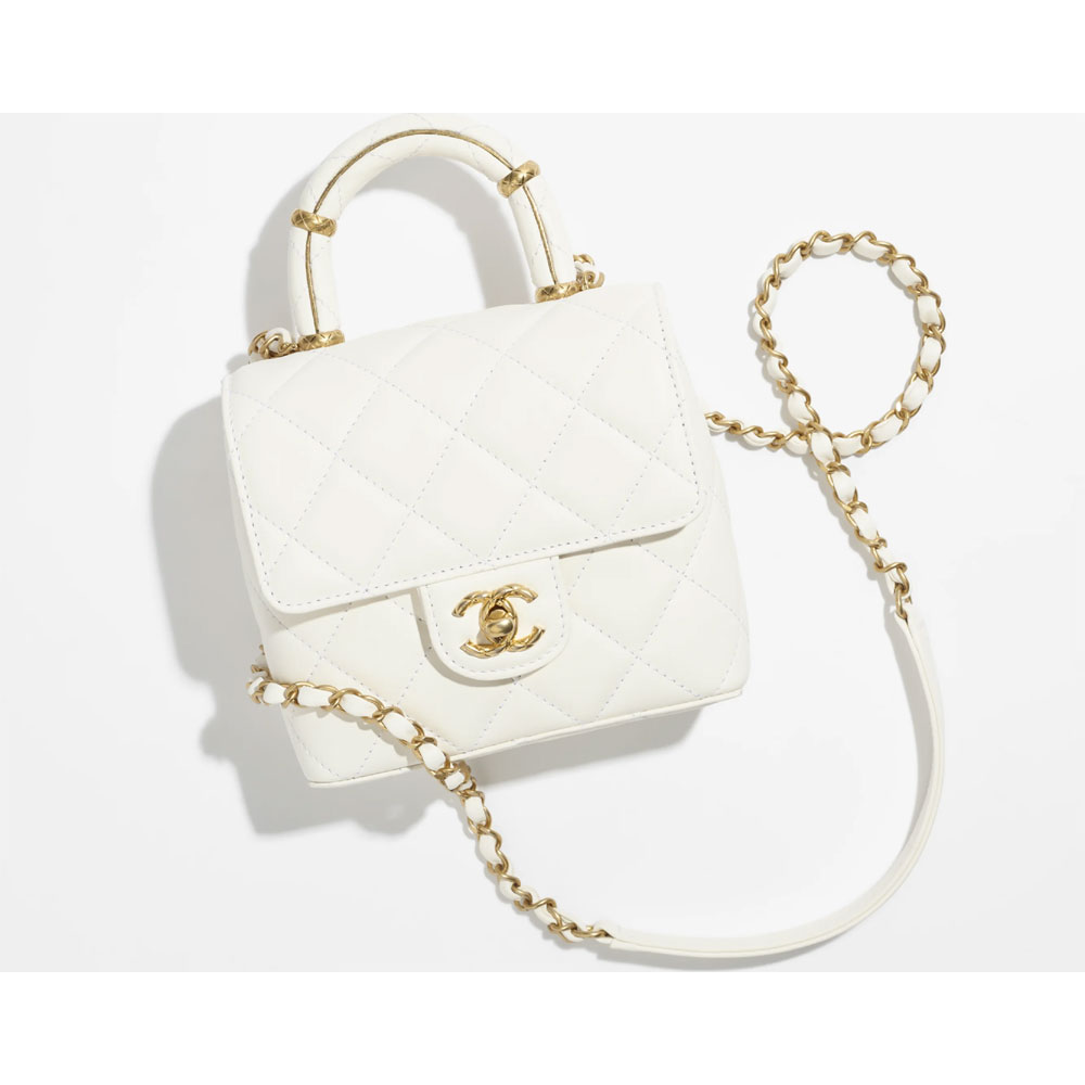 Chanel Lambskin Mini Flap Bag with Top Handle AS4035 B10657 10601